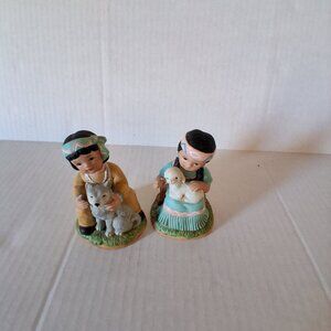 Homco Figures Set Native American Children Vintage 1980